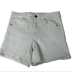 American Eagle Women’s 10 Super Hi Rise Shortie Shorts Jean White Stretch  #1807